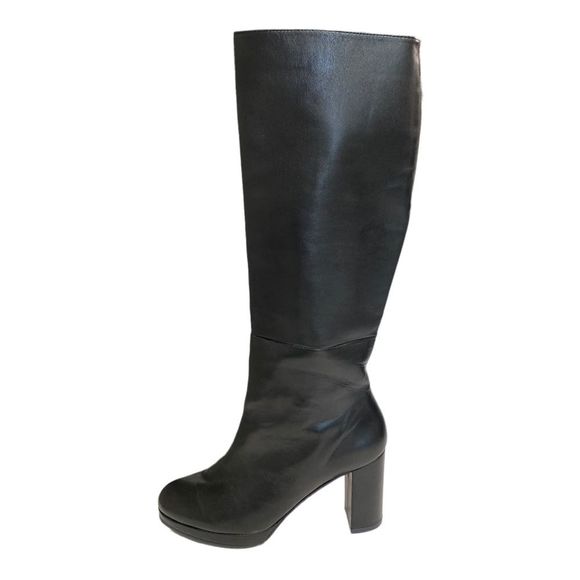 STUART WEITZMAN Black Leather Knee High Heel Boots Shoes 5.5 - Picture 13 of 16